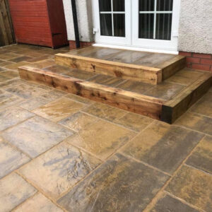 Garden steps and paving